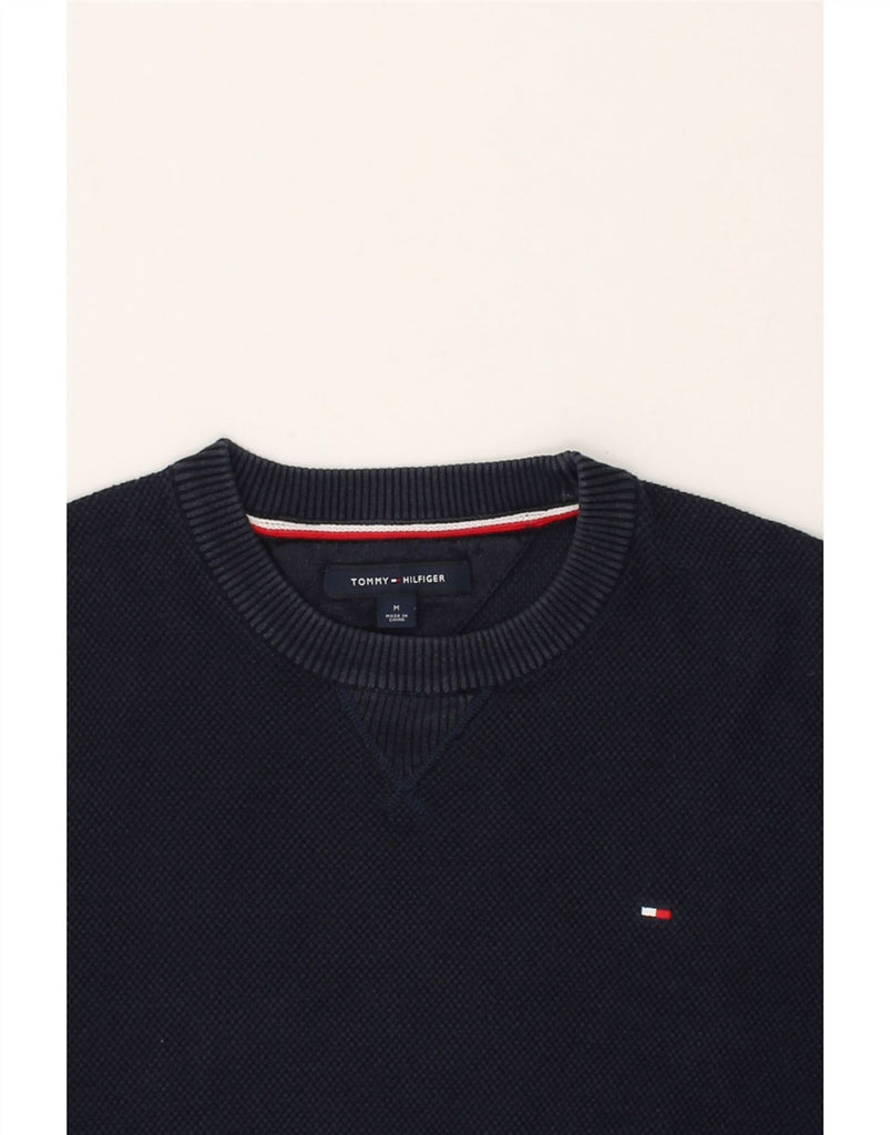 TOMMY HILFIGER Womens Boat Neck Jumper Sweater UK 14 Medium Navy Blue | Vintage Tommy Hilfiger | Thrift | Second-Hand Tommy Hilfiger | Used Clothing | Messina Hembry 