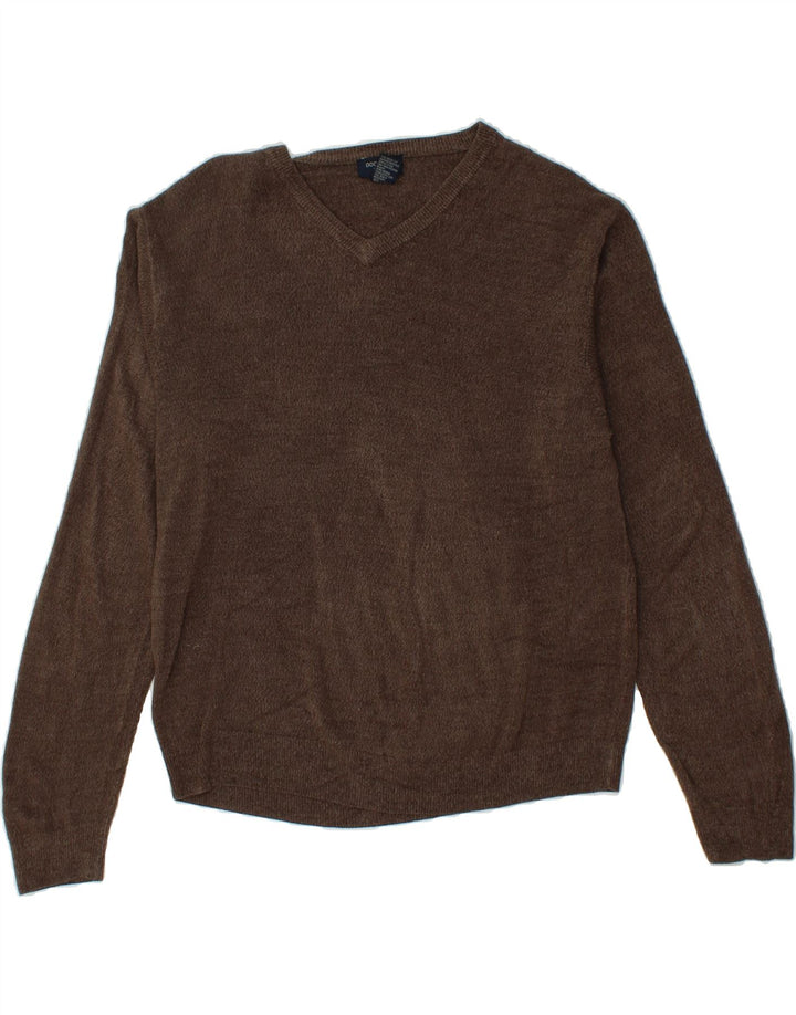 DOCKERS Mens V-Neck Jumper Sweater XL Brown Acrylic Vintage Dockers and Second-Hand Dockers from Messina Hembry 