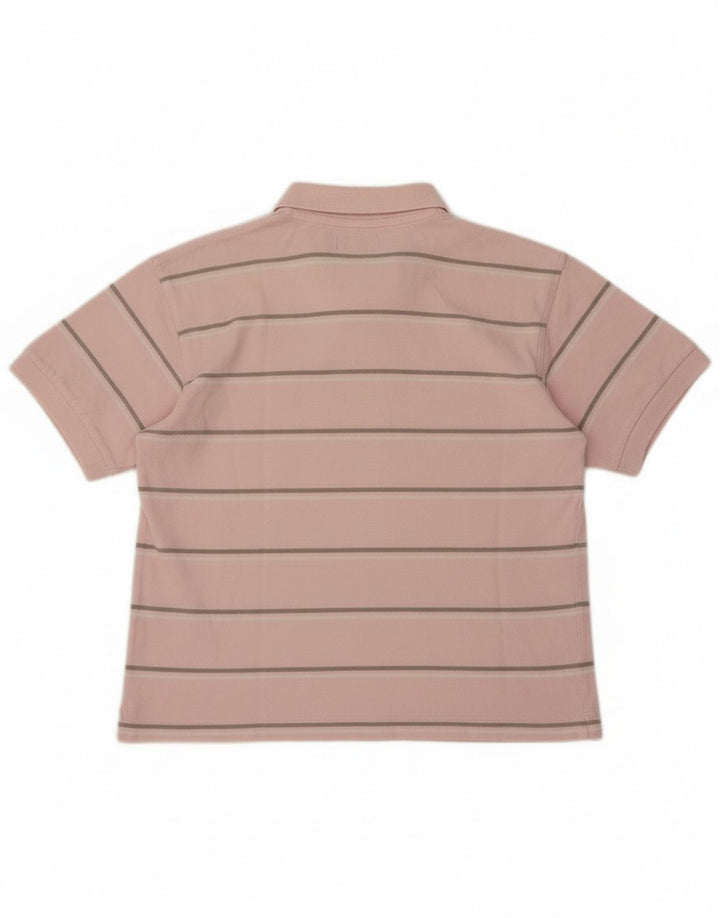 Fred Perry Boys Polo Shirt 12-13 Years Large Pink Striped Cotton