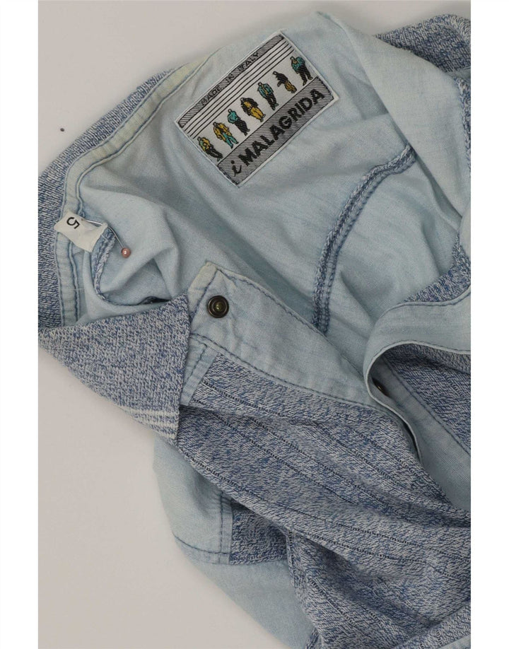 Malagrida Mens Short Sleeve Pullover Shirt Medium Blue Colourblock