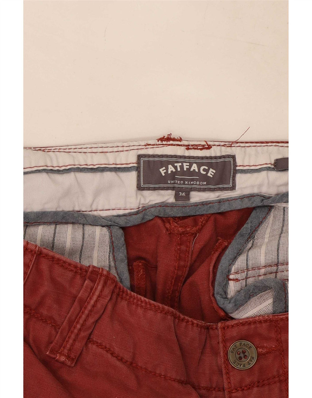 Fat Face Mens Cargo Shorts Large W36 Red Cotton