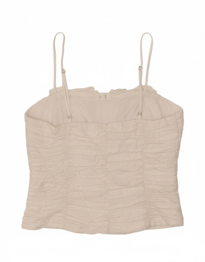 ZARA Womens Crop Cami Top UK 16 Large White