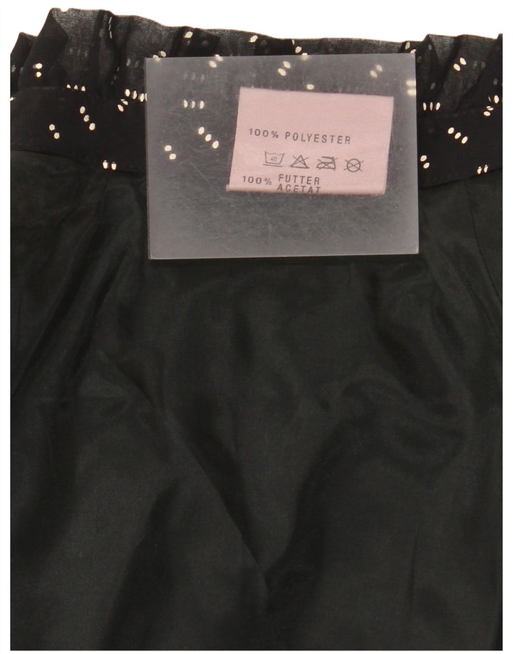 MARKWALD Womens Long Sleeve Maxi Dress EU 36 Small Black Spotted Polyester