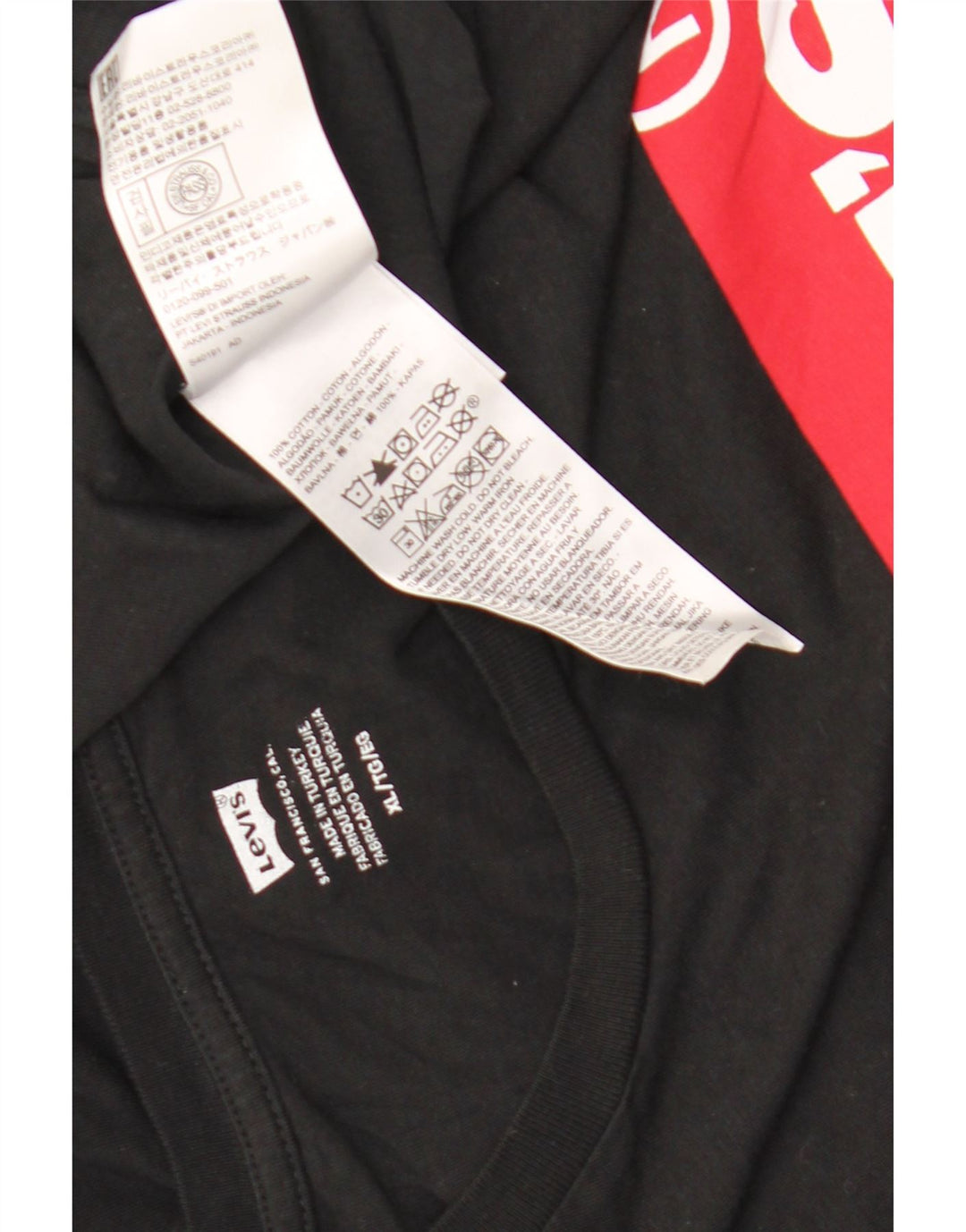 Levi's Mens Graphic Top Long Sleeve XL Black Cotton