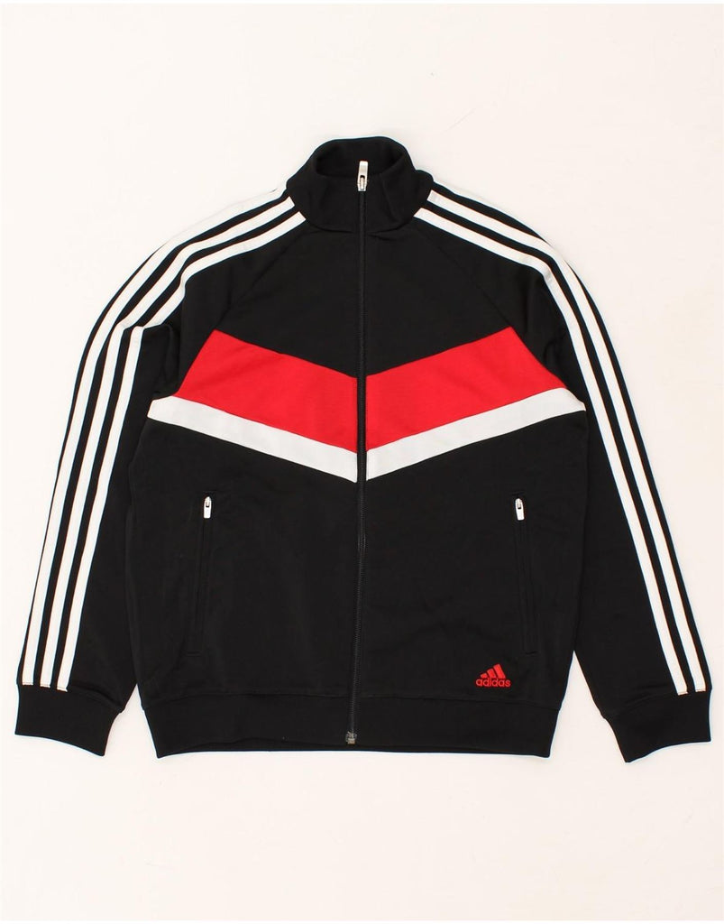 ADIDAS Boys Graphic Tracksuit Top Jacket 11-12 Years Black Colourblock | Vintage Adidas | Thrift | Second-Hand Adidas | Used Clothing | Messina Hembry 