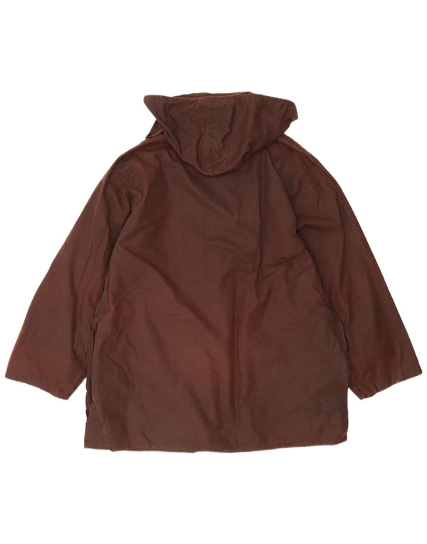 Hamilton Mens Country Wear Hooded Waxed Cotton Jacket UK 42 XL Brown