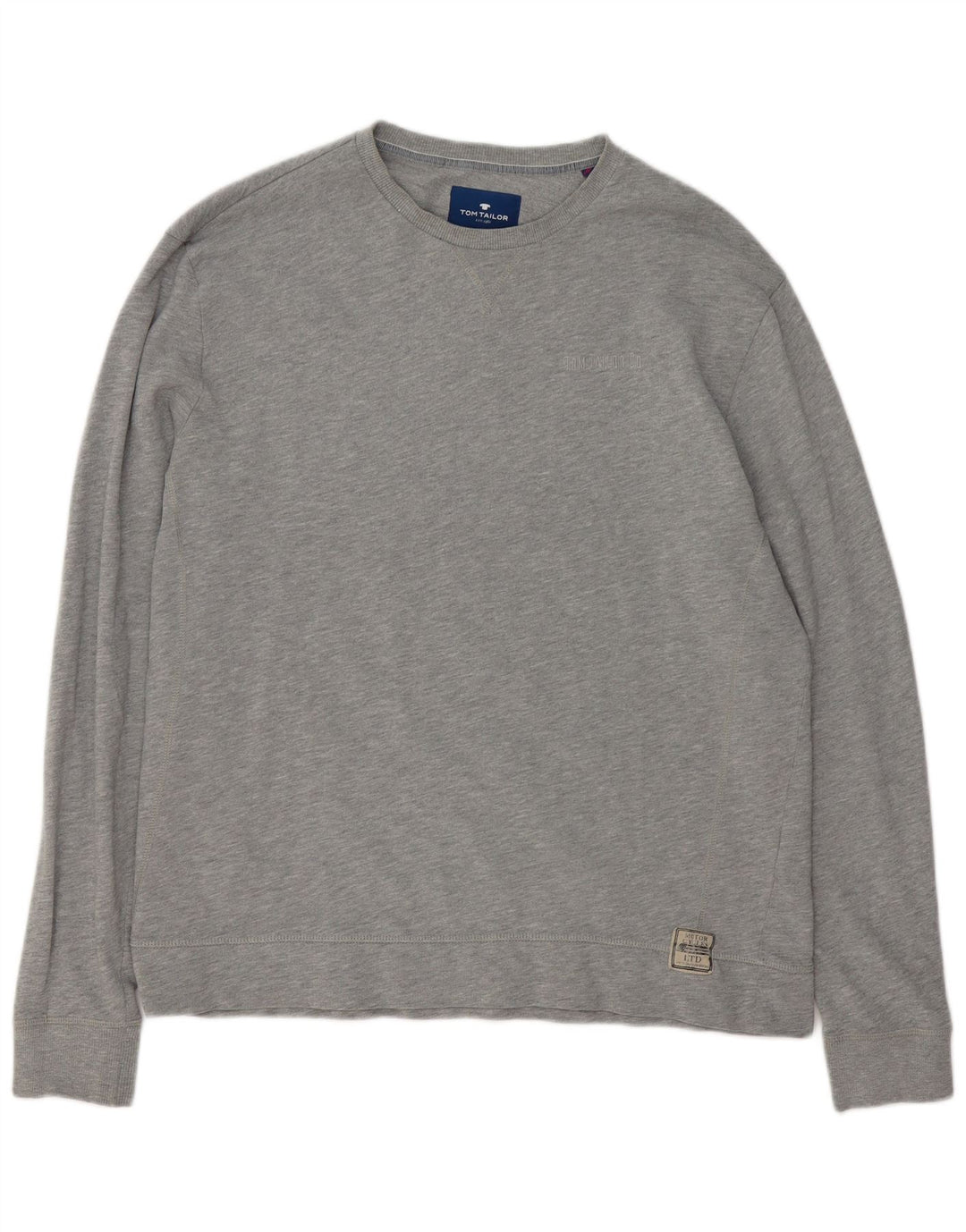 Tom Tailor Mens Sweatshirt Jumper 2XL Grey Flecked Cotton