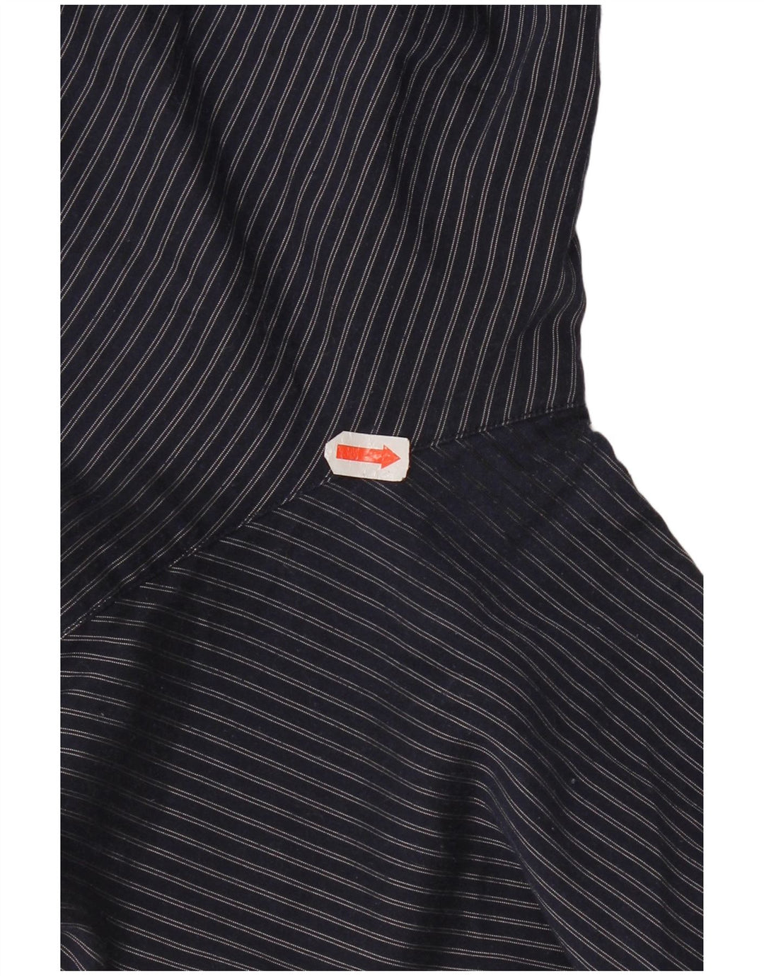 Armani Mens Checked  Regular Fit Shirt Large Navy Blue Striped Polyester