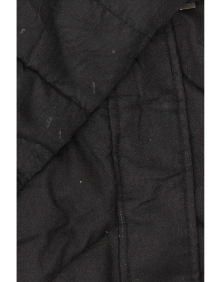Barbour Womens Padded Coat UK 14 Large Black Herringbone