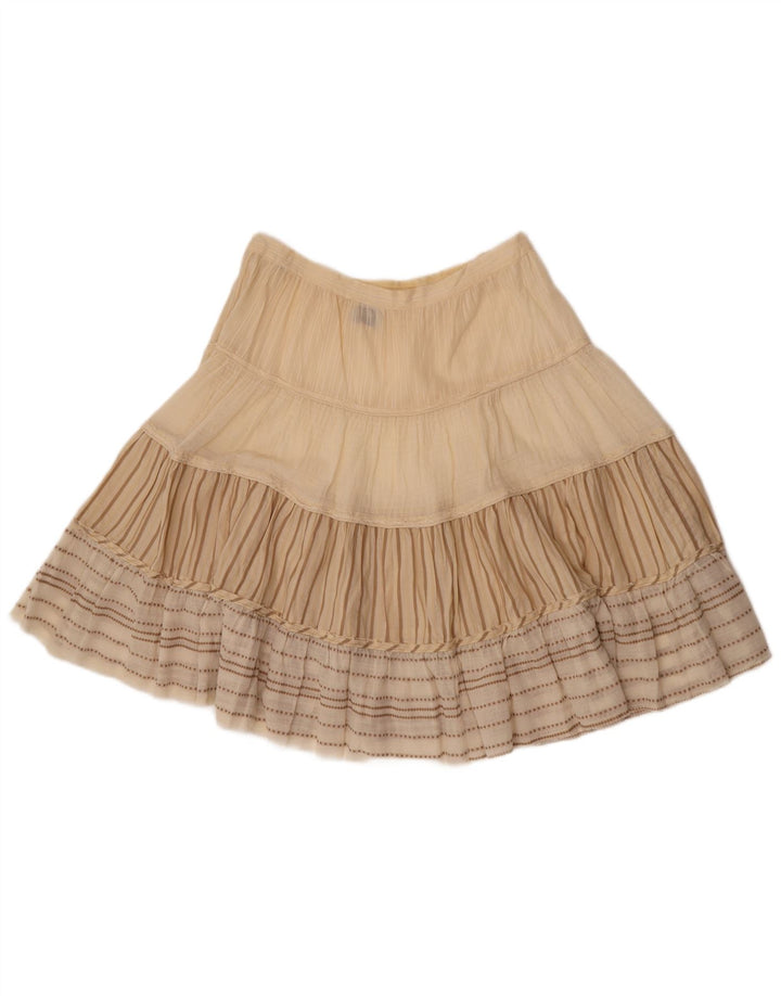 Cerruti 1881 Womens See Through A-Line Skirt W30 Medium  Beige Striped