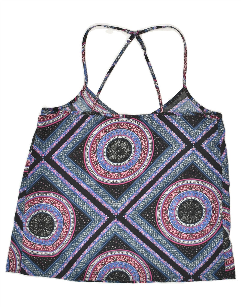 HOLLISTER Womens Crop Cami Top UK 10 Small Multicoloured Geometric | Vintage Hollister | Thrift | Second-Hand Hollister | Used Clothing | Messina Hembry 