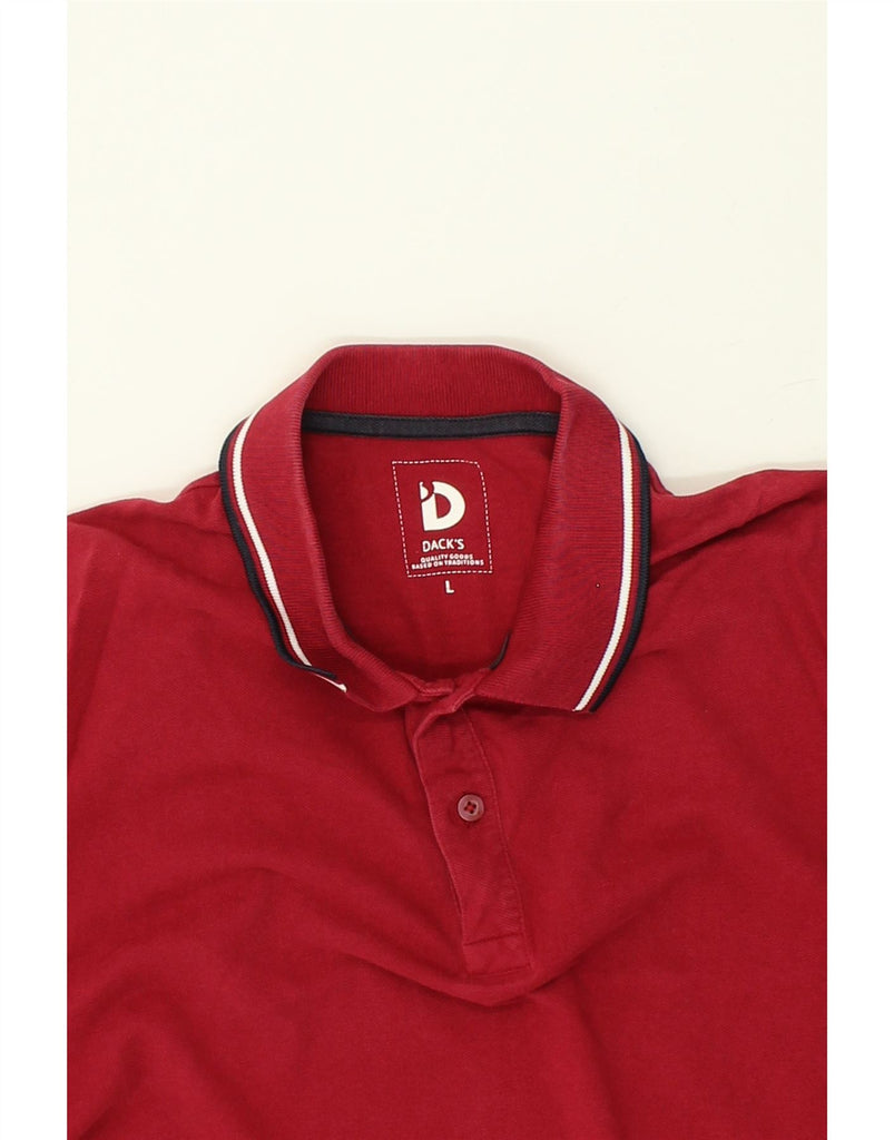 DACK'S Mens Polo Shirt Large Red Cotton | Vintage Dack's | Thrift | Second-Hand Dack's | Used Clothing | Messina Hembry 