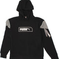 PUMA Mens Graphic Hoodie Jumper Small Black Colourblock Vintage Puma and Second-Hand Puma from Messina Hembry 