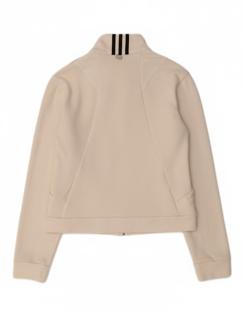 ADIDAS Womens Tracksuit Top Jacket UK 10 Small White Cotton Vintage Adidas and Second-Hand Adidas from Messina Hembry 