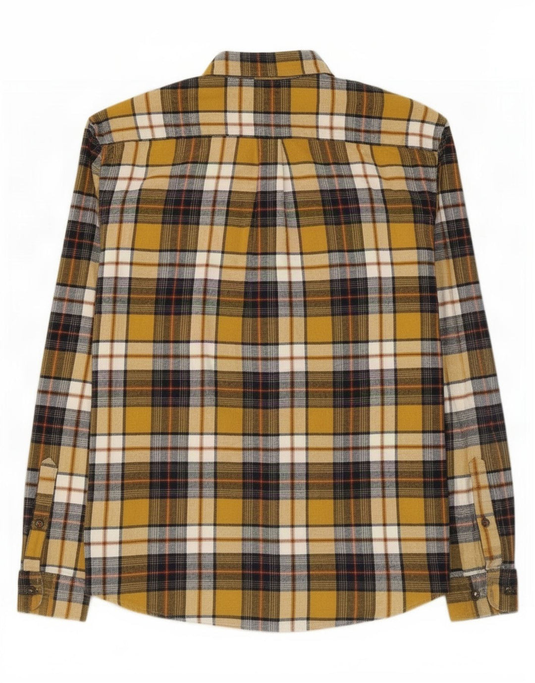 Marks & Spencer Mens Regular Fit Flannel Shirt Medium Yellow Check Cotton