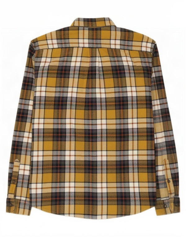 Marks & Spencer Mens Regular Fit Flannel Shirt Medium Yellow Check Cotton