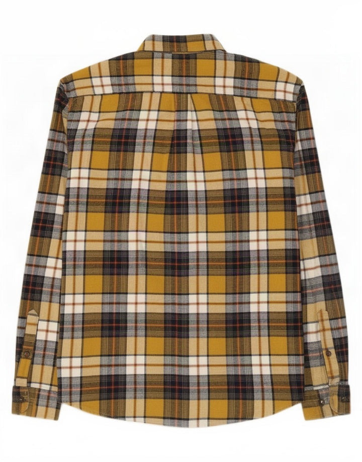 Marks & Spencer Mens Regular Fit Flannel Shirt Medium Yellow Check Cotton