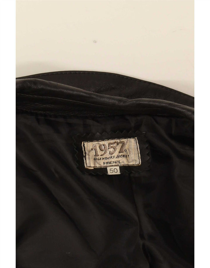 Legendary Jacket 1957 Womens Leather Coat IT 50 XL Black