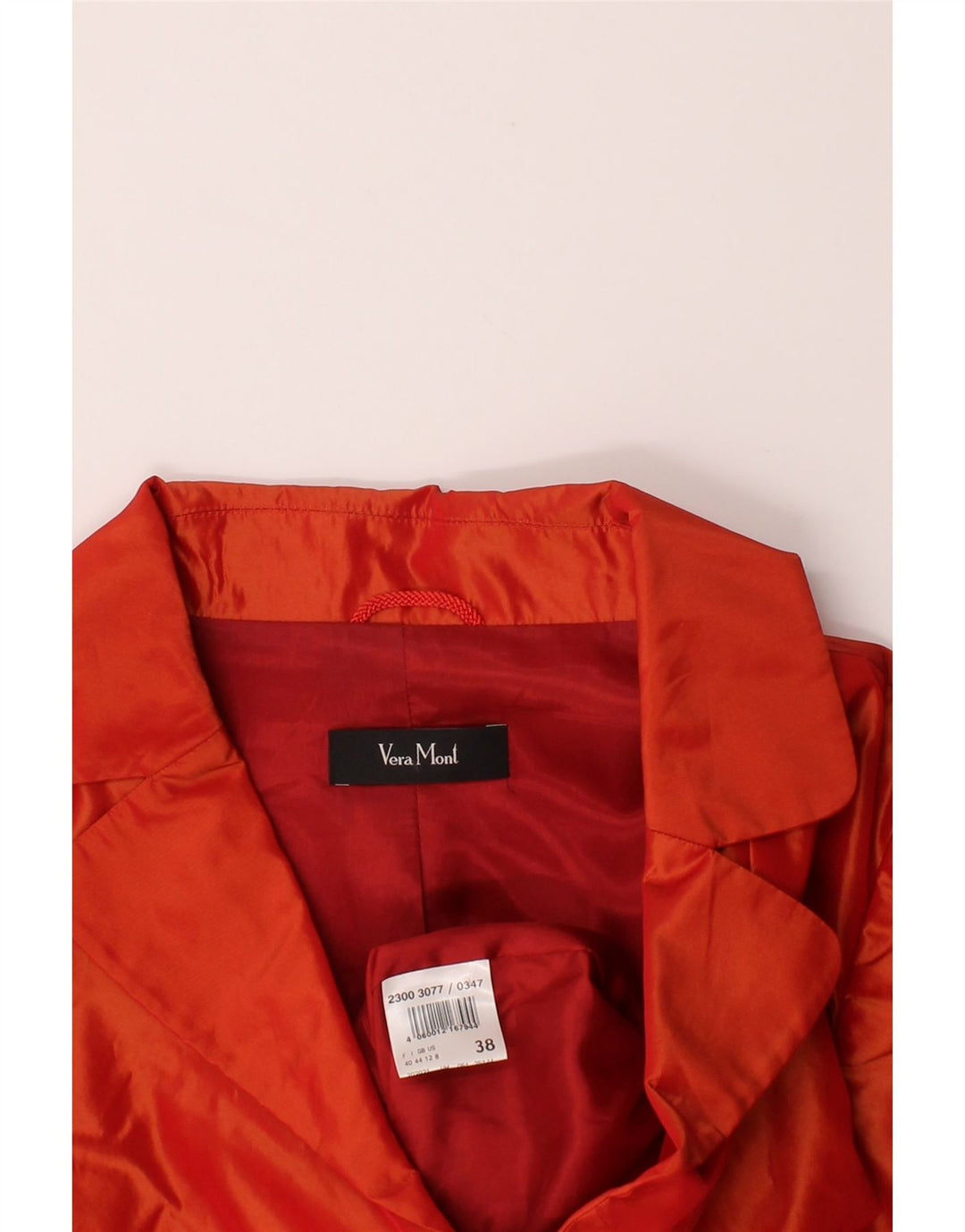 VERA MONT Womens Crop 3 Button Blazer Jacket UK 12 Medium  Orange Acetate Vintage Vera Mont and Second-Hand Vera Mont from Messina Hembry 