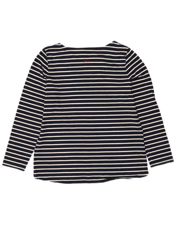 JOULES Womens Graphic Top Long Sleeve UK 16 Large Navy Blue Striped Cotton
