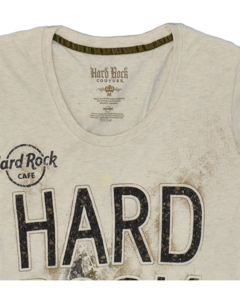 HARD ROCK CAFE Womens Berlin Graphic T-Shirt Top UK 12 Medium Beige Cotton | Vintage Hard Rock Cafe | Thrift | Second-Hand Hard Rock Cafe | Used Clothing | Messina Hembry 