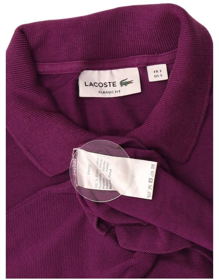 Lacoste Mens Classic Fit Polo Shirt Size 3 Small Purple Cotton