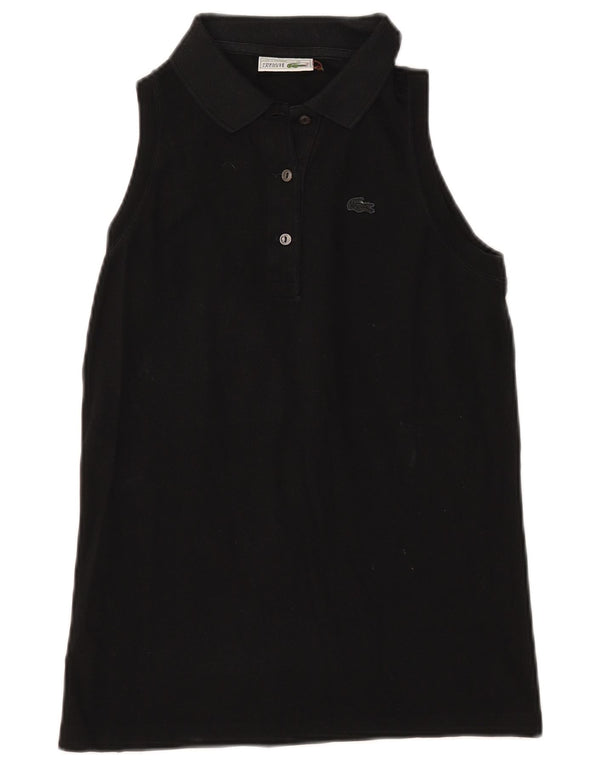 Lacoste Womens Sleeveless Polo Shirt Size 40 Medium Black Cotton