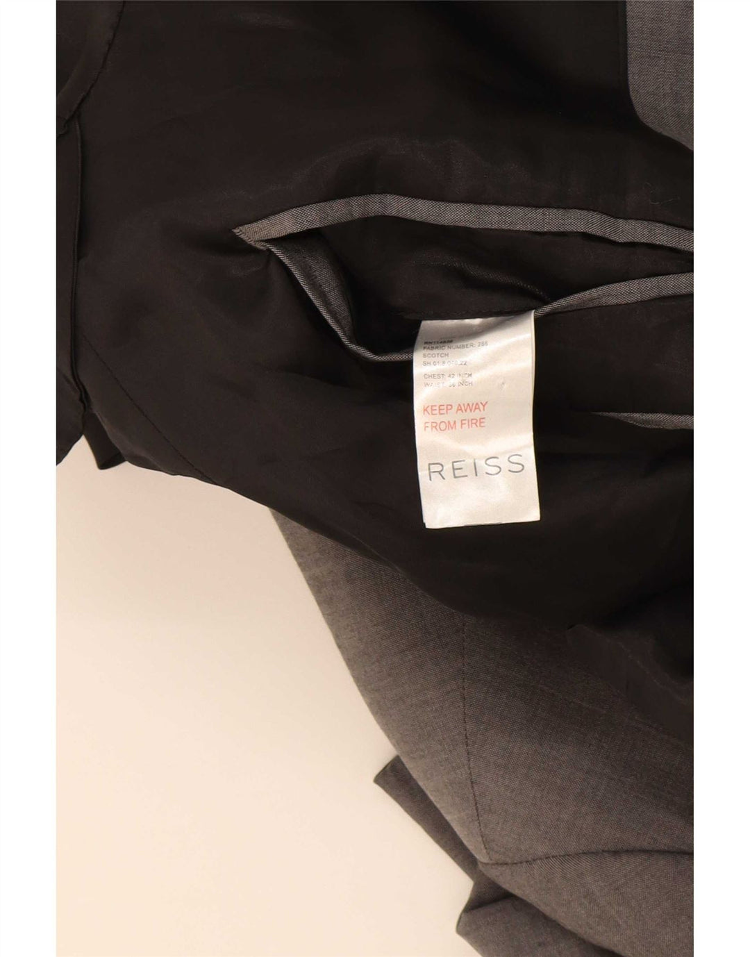 Reiss Mens 1 Button Blazer Jacket UK 42 XL Grey Wool
