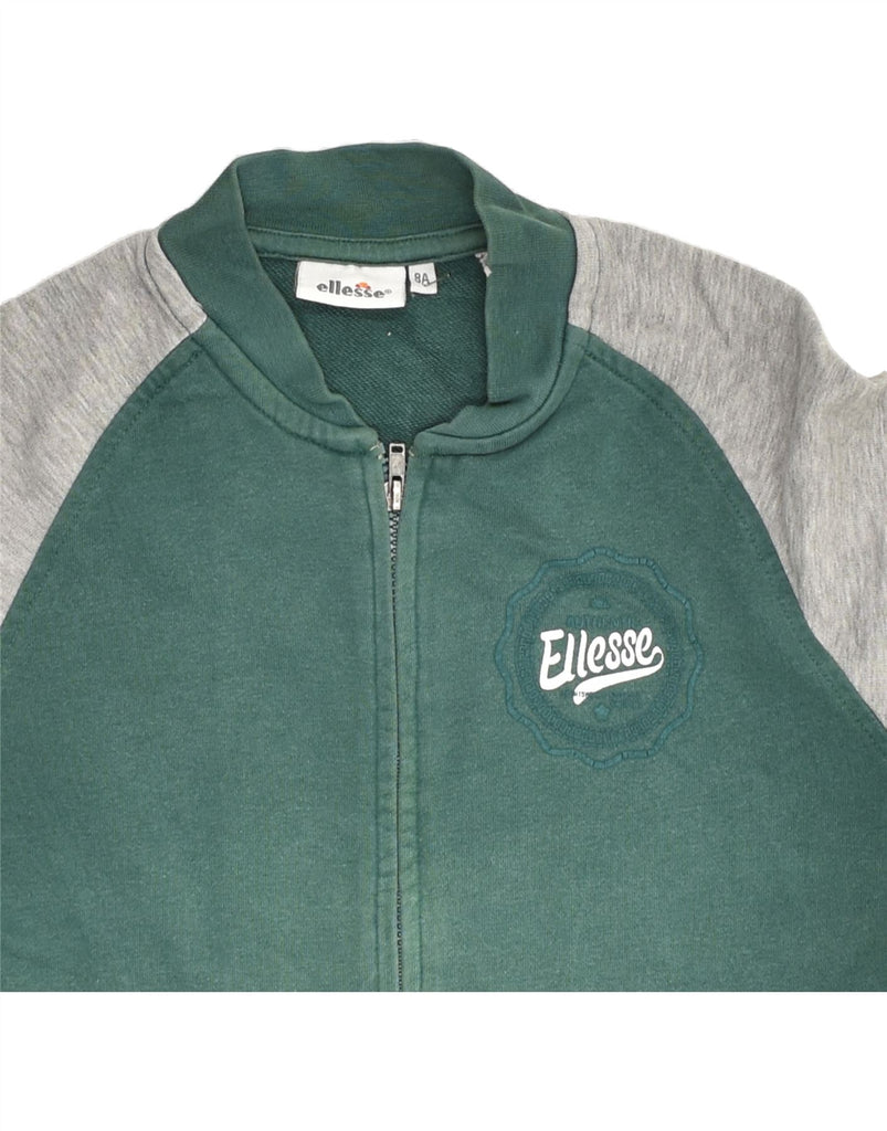 ELLESSE Boys Tracksuit Top Jacket 7-8 Years Green Colourblock Cotton | Vintage Ellesse | Thrift | Second-Hand Ellesse | Used Clothing | Messina Hembry 