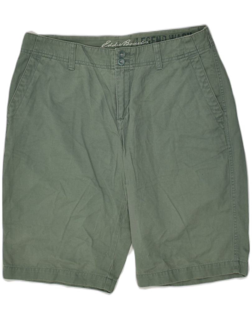 EDDIE BAUER Womens Chino Shorts US 8 Medium W32  Green Cotton | Vintage Eddie Bauer | Thrift | Second-Hand Eddie Bauer | Used Clothing | Messina Hembry 