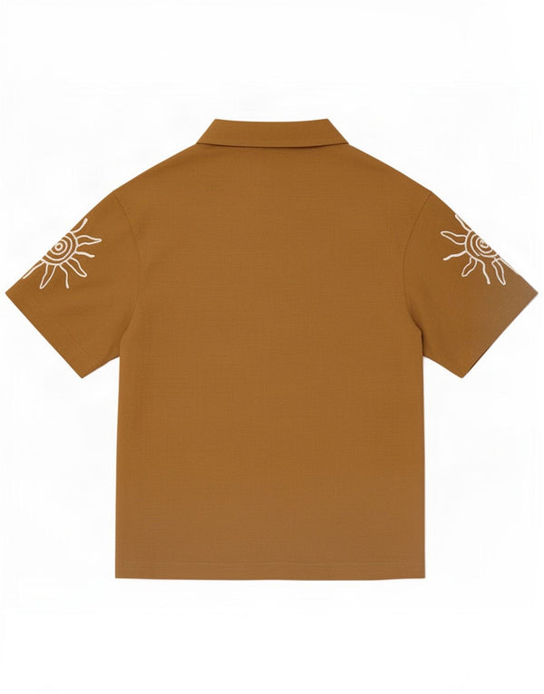 Zara Mens Graphic Short Sleeve Shirt Small Beige Floral