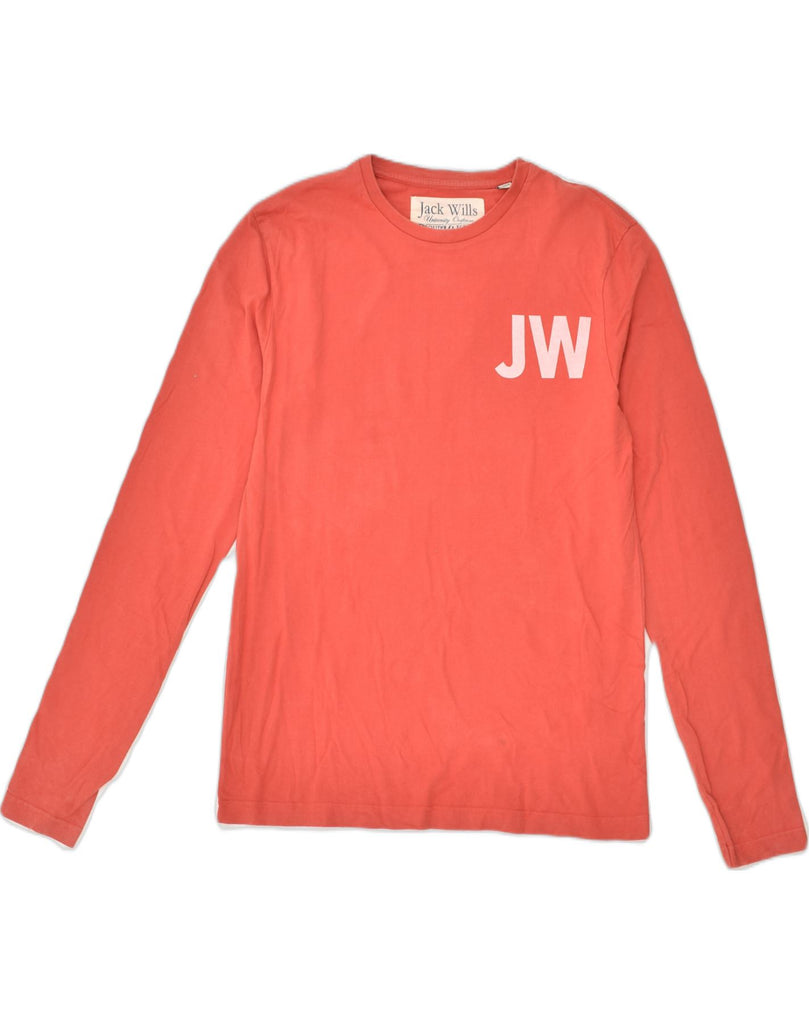 JACK WILLS Mens Graphic Top Long Sleeve Small Red Cotton | Vintage Jack Wills | Thrift | Second-Hand Jack Wills | Used Clothing | Messina Hembry 