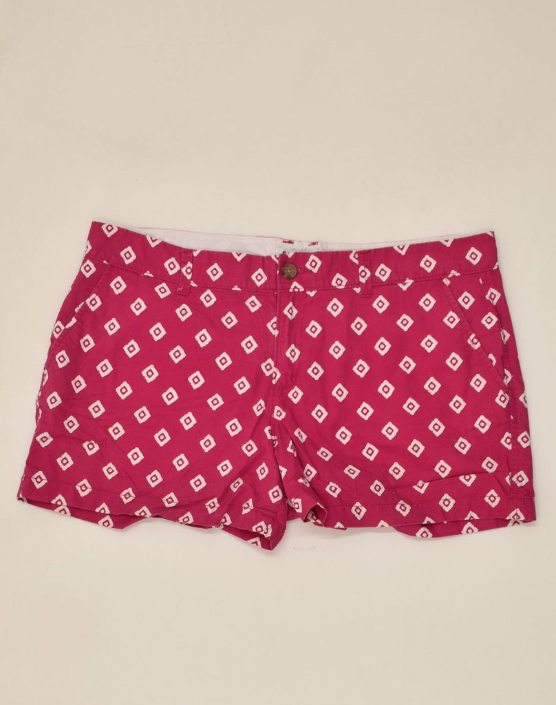 OLD NAVY Womens Hot Pants US 14 XL W36 Pink Geometric Cotton | Vintage Old Navy | Thrift | Second-Hand Old Navy | Used Clothing | Messina Hembry 