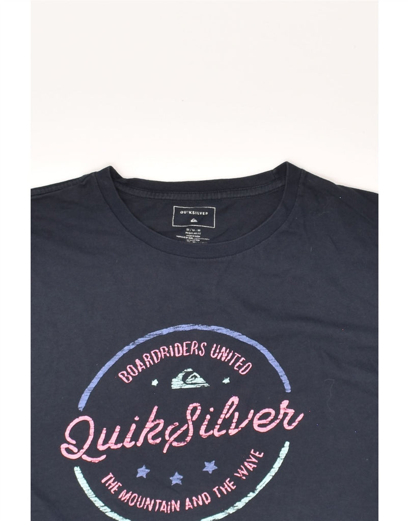 QUIKSILVER Mens Regular Fit Graphic T-Shirt Top Medium Navy Blue Cotton | Vintage Quiksilver | Thrift | Second-Hand Quiksilver | Used Clothing | Messina Hembry 