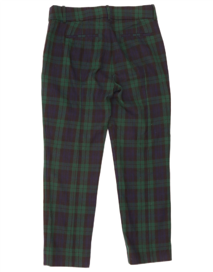 J. Crew Womens Cameron Cropped Trousers US 6 Medium W30 L26 Green Plaid