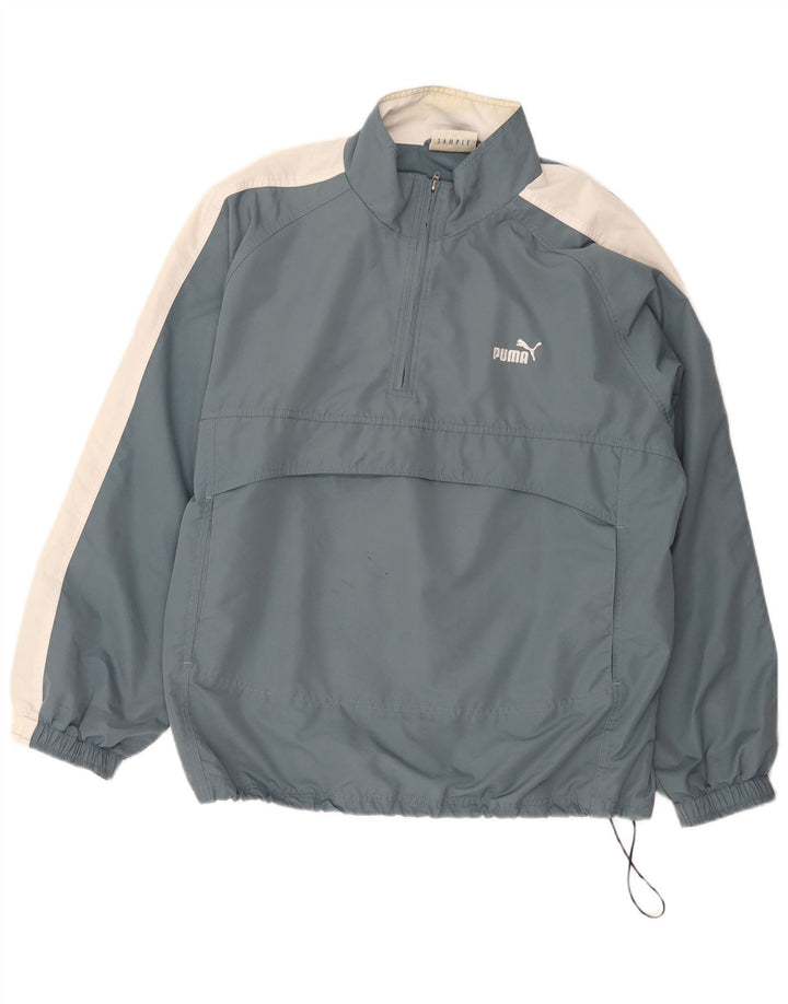 Puma Mens Loose Fit Anorak Jacket UK 38 Medium Blue Colourblock