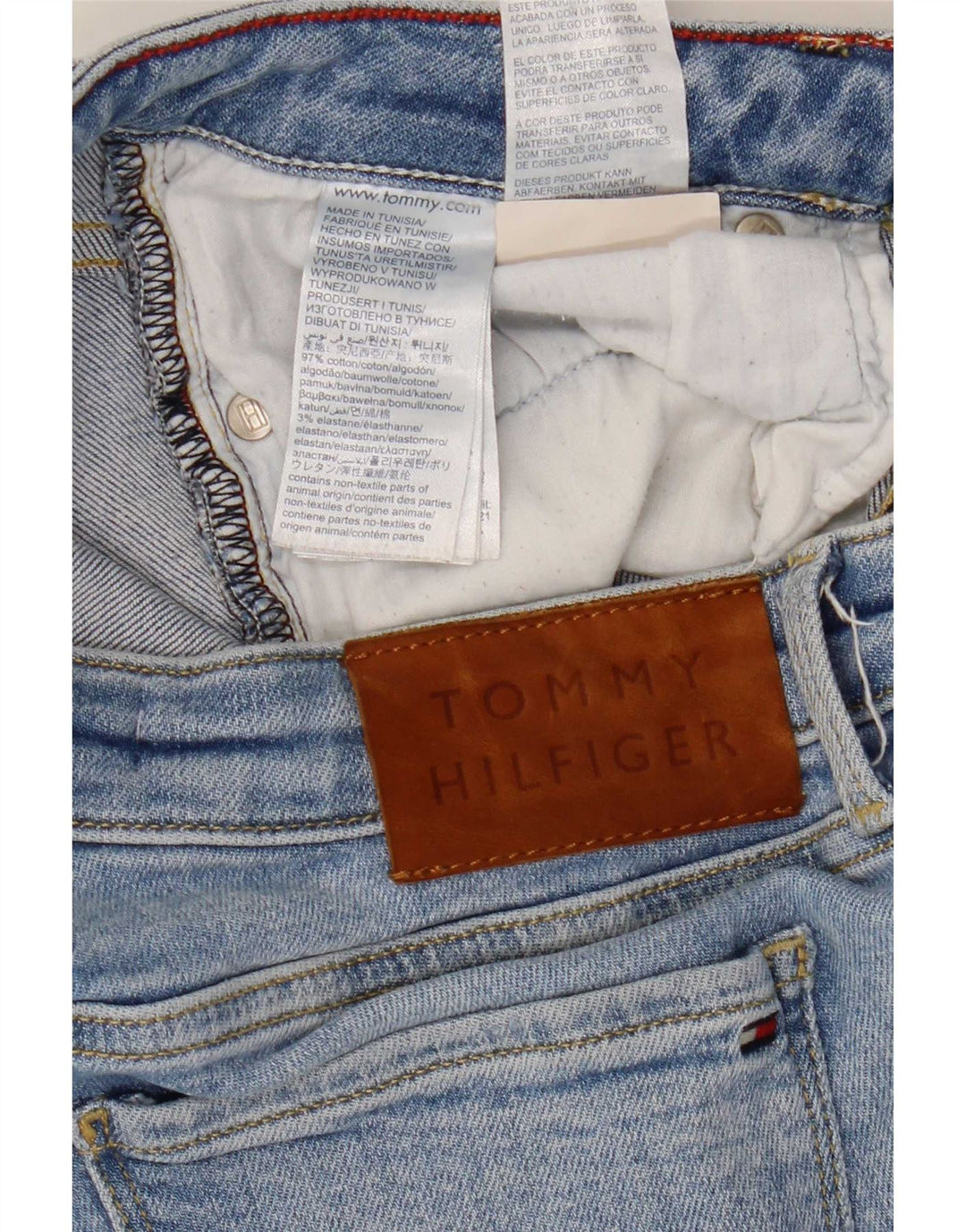 Tommy Hilfiger Womens Distressed Slim Jeans W28 L27 Blue Cotton