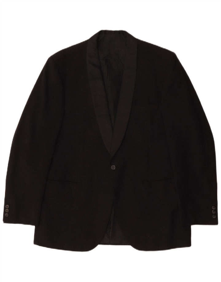 Facis Mens 1 Button Blazer Jacket IT 52 XL Black