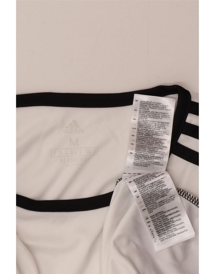 Adidas Mens Aeroready T-Shirt Top Medium White Colourblock Polyester