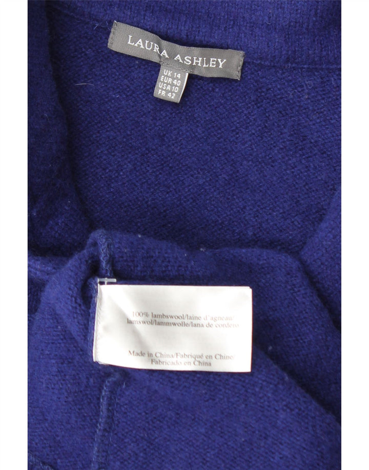 Laura Ashley Womens 4 Button Blazer Jacket UK 14 Medium  Blue Wool