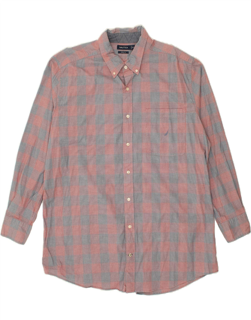 NAUTICA Mens Shirt 2XL Pink Check Cotton Vintage Nautica and Second-Hand Nautica from Messina Hembry 