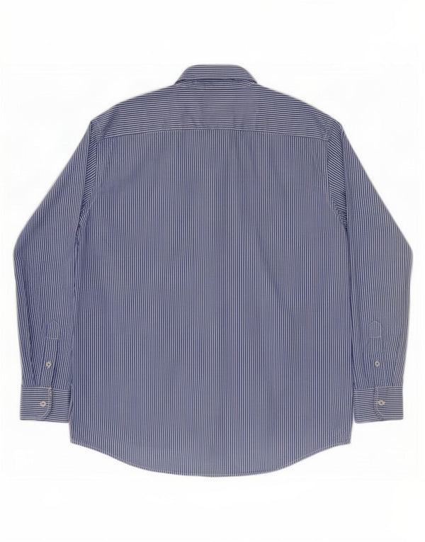 American Eagle Mens Vintage Fit Shirt Large Blue Pinstripe Cotton