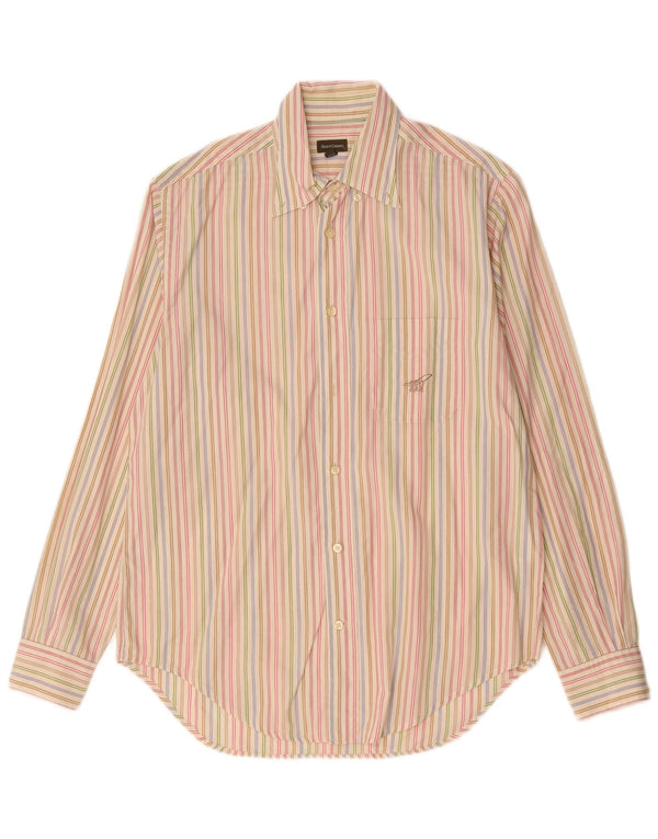 Henry Cottons Mens Shirt Size 41 Medium Multicoloured Striped Cotton