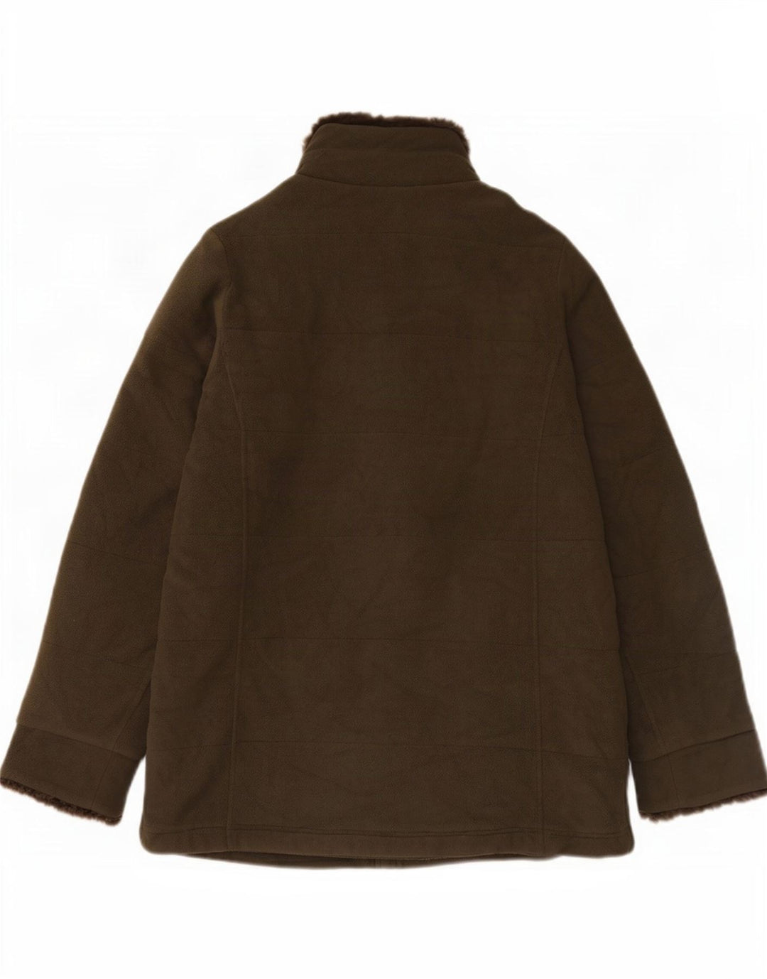 Marks & Spencer Womens Fleece Jacket UK 12 Medium Green Polyester