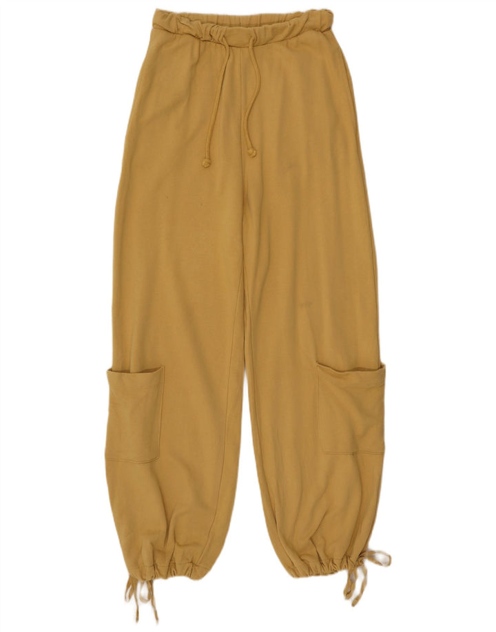 ZARA Womens Tracksuit Trousers Joggers UK 12 Medium  Yellow Cotton