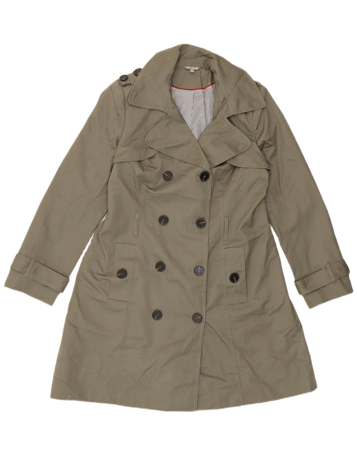 Marks & Spencer Womens Trench Coat UK 14 Medium Khaki Cotton