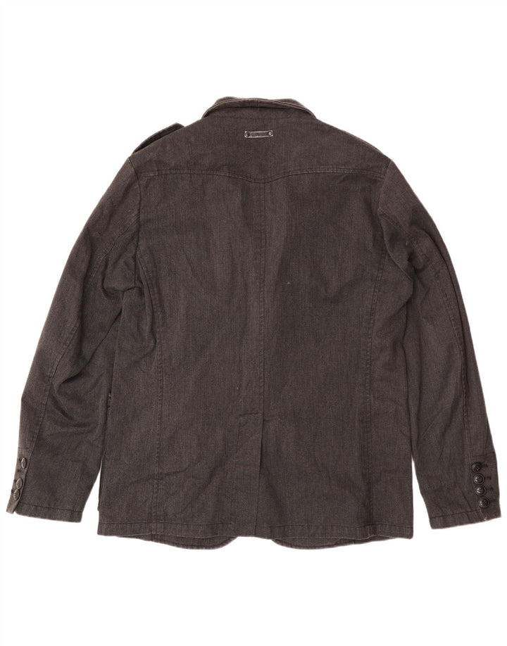 Marlboro Classics Mens Utility Jacket EU 50 Large Black Cotton