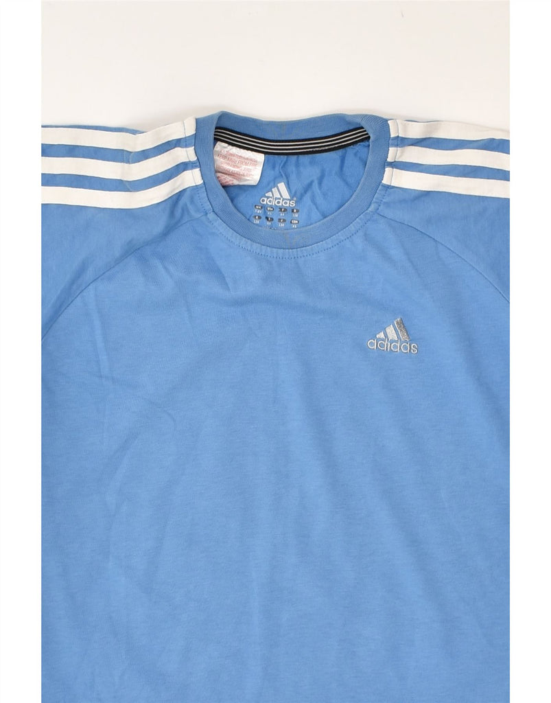 ADIDAS Boys T-Shirt Top 7-8 Years Blue Cotton | Vintage Adidas | Thrift | Second-Hand Adidas | Used Clothing | Messina Hembry 