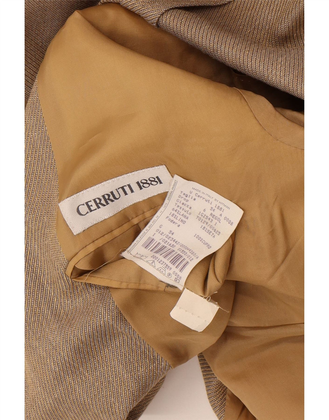 Cerruti 1881 Mens 3 Button Blazer Jacket IT 54 2XL Beige Wool