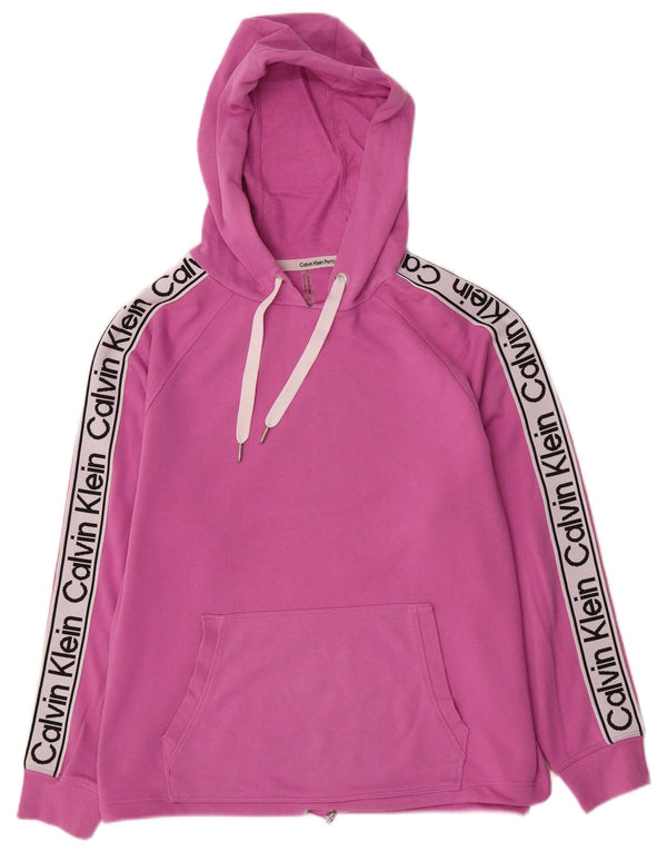 Calvin Klein Womens Graphic Hoodie Jumper UK 18 XL Pink Colourblock